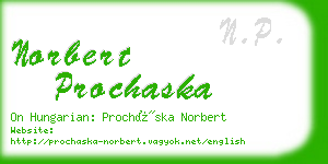 norbert prochaska business card